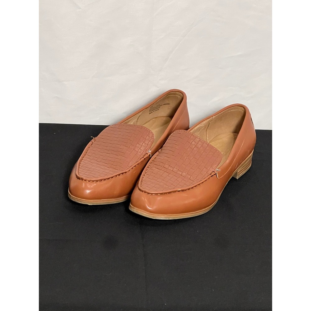 Aerosoles Womens Tan Brown Loafer Flats Shoes Size 9 Woven Detail Comfort